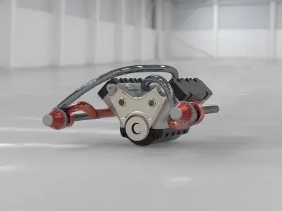 twin turbo engine 3D model