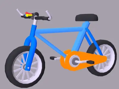 Bicycle Cartoon Low-poly 3D model