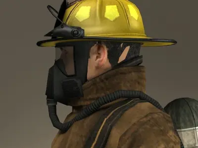 Firefigther Rigged 3D model