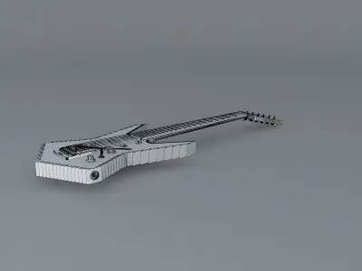 Rusty saw blade guitar Free 3D model