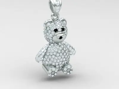 Teddy pendant 01 3D print model