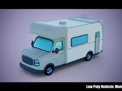 Low Poly Vehicle -  Motorhome Low-poly 3D model