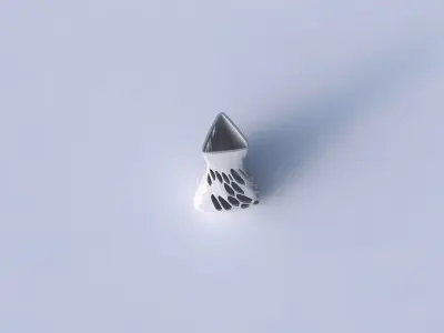 Vase puffy triangle with twisted half organic lattice 3D print model