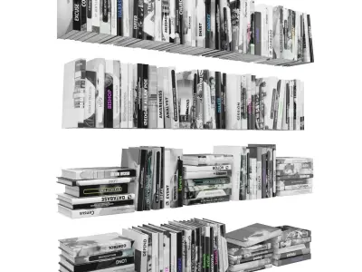 Books 150 pieces 2-6-2 Low-poly 3D model