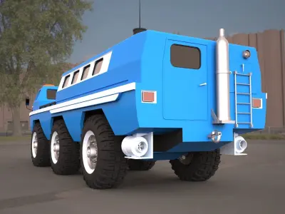 ZIL-49061 water and land vehicle 3d model 3D model