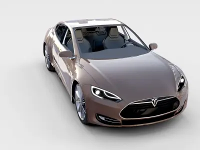 Tesla Model S with chassis interior rev 3D model