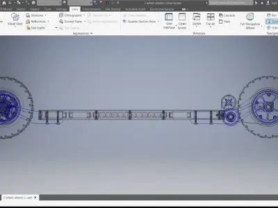 2 wheel electric inline board 3D model