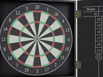 Dartboard dart board with two darts in it 3D model