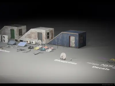 Rooftop Props Pack Vol 01 Low-poly 3D model