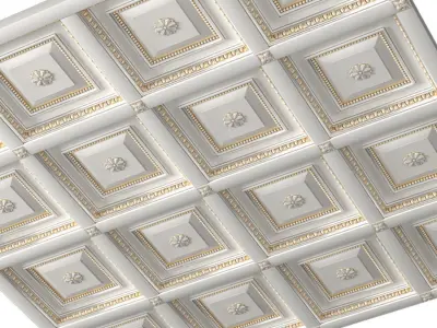 Classical coffered ceiling  3D model