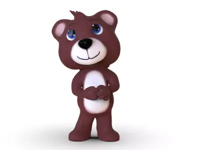 Teddy Toon Low-poly 3D model
