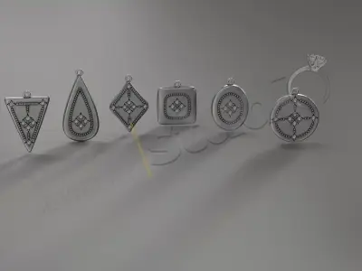 Luxury byzantine pendants designs 3d model 3D print model