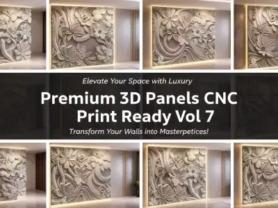 Premium 3D Panels CNC Print Ready Vol 7 3D Model Pack