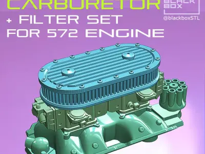 Dual Carburetor set with filters for 572 ENGINE 1-24th 3D print model