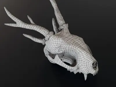 feline demon skull 3D model