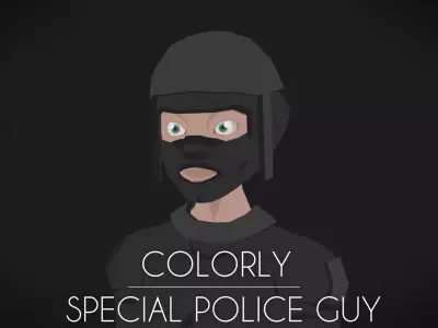 Colorly - Spec Police Guy - Game Ready - Rigged - Customizable Low-poly 3D model