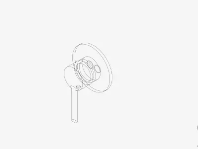 Wall Mixer Tap - Luxury - Sleek Oval Low-poly 3D model