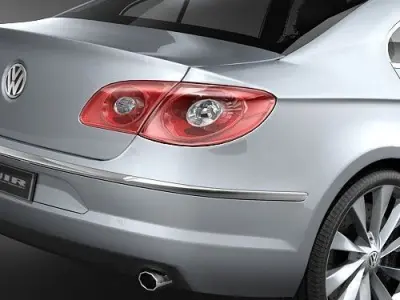 Volkswagen passat cc 2008 midpoly 3D model