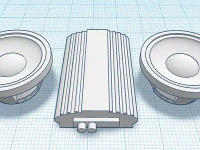 RC Car 1 10 Speaker Round Head Unit Accesories 3D print model
