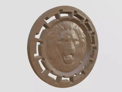 Lion Face Decor 3D print model