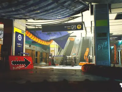 The Blue Metro 2029  Post Apocalyptic Metro Subway Environment  Low-poly 3D model