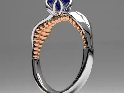 luxury unique design diamond engagement ring 3d printable 3D print model