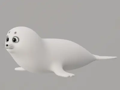 Rigged Cartoon Seal 3D model