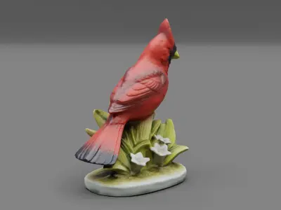Northern Cardinalis bird Low-poly 3D model