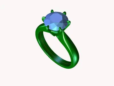 dmc-02 solitaire diamond engagement ring 3D print model