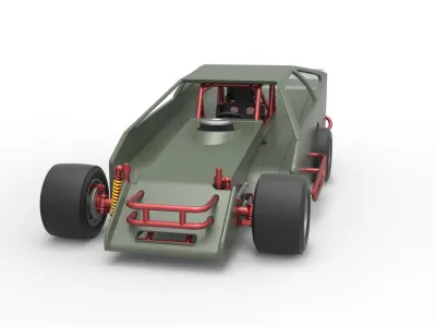 Vintage Asphalt Modified stock car V4 Scale 1 to 25 3D print model