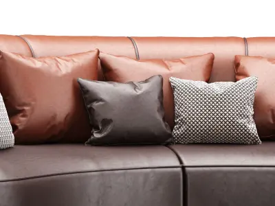 Annabel leather round sofa LS08  3D model