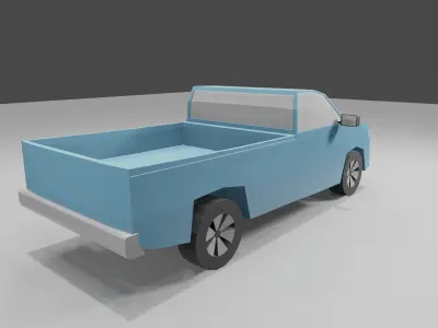 pickup truck model low poly Low-poly 3D model