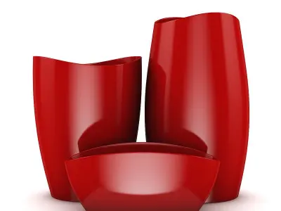Red Vases 3D model