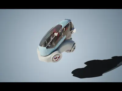 Simplistic Flying Vehicle 22 Low-poly 3D model