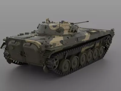 BMP-2 tank Low-poly 3D model