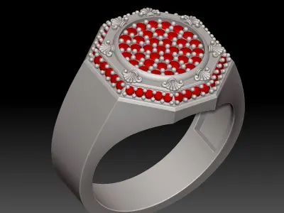 Man Ring Sculpture jewelry Gold 3D print model 3D print model