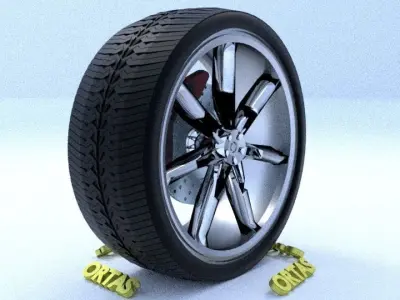 ORTAS CAR RIM 23-24 GAME READY RIM TIRE AND DISC 3D Model Pack