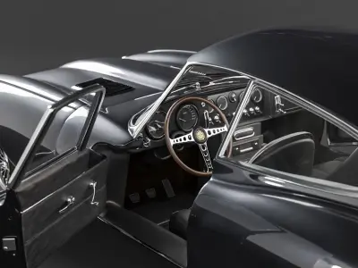 Jaguar E Type - Black Edition Low-poly 3D model