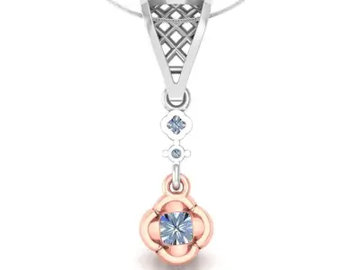 PENDANT diamond gold and rose gold 3D print model