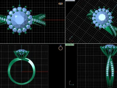flower solitaire ring 3D print model