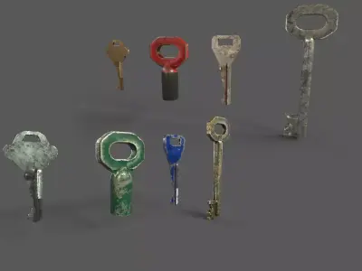 Old keys Low-poly 3D model