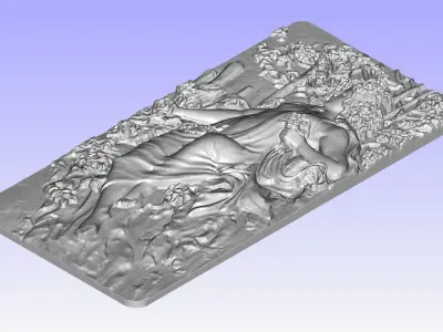Panel - woman-in-nature - stl 3D print model