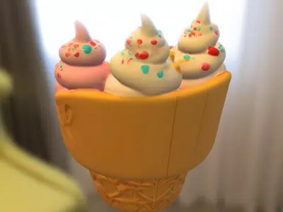 Ice Cream Chair kids Low-poly 3D model
