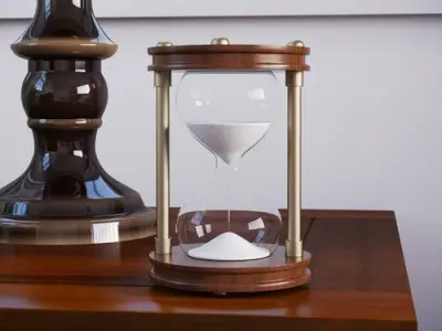 Gold Mahogany Karn Sand Timer Hourglass 3D model