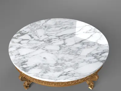 Classic round table 3D model