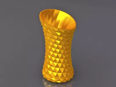 Spiral Triangular Notched Vase Geometric Shape 3D Printing Model 3D print model
