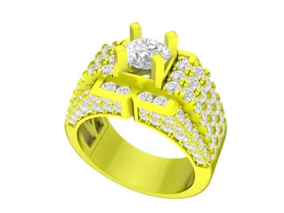 A7448 Korean Style Luxury Fashion Diamond Men Ring 3D Model 3D print model