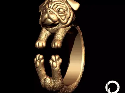 Anillo Pug 3D print model