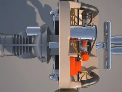 Volkswagen T 1 engine  3D model