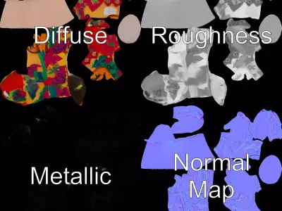 Vibrant Floral Glove Model Pack Low-poly 3D model